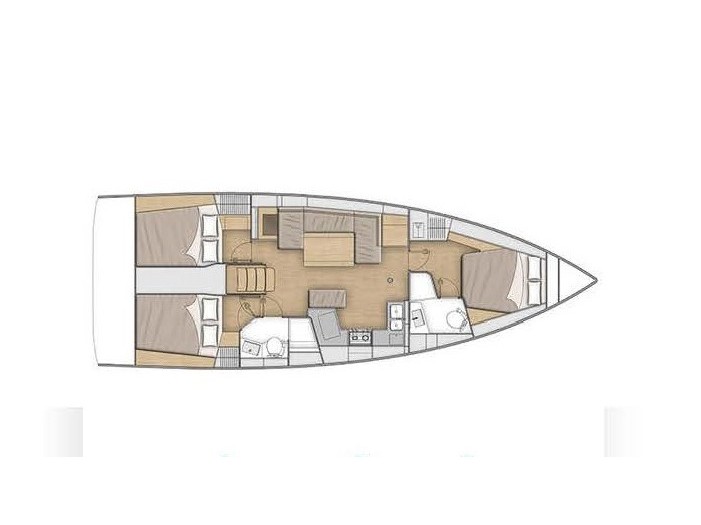 Oceanis 40.1 - 3 cab. Sketch