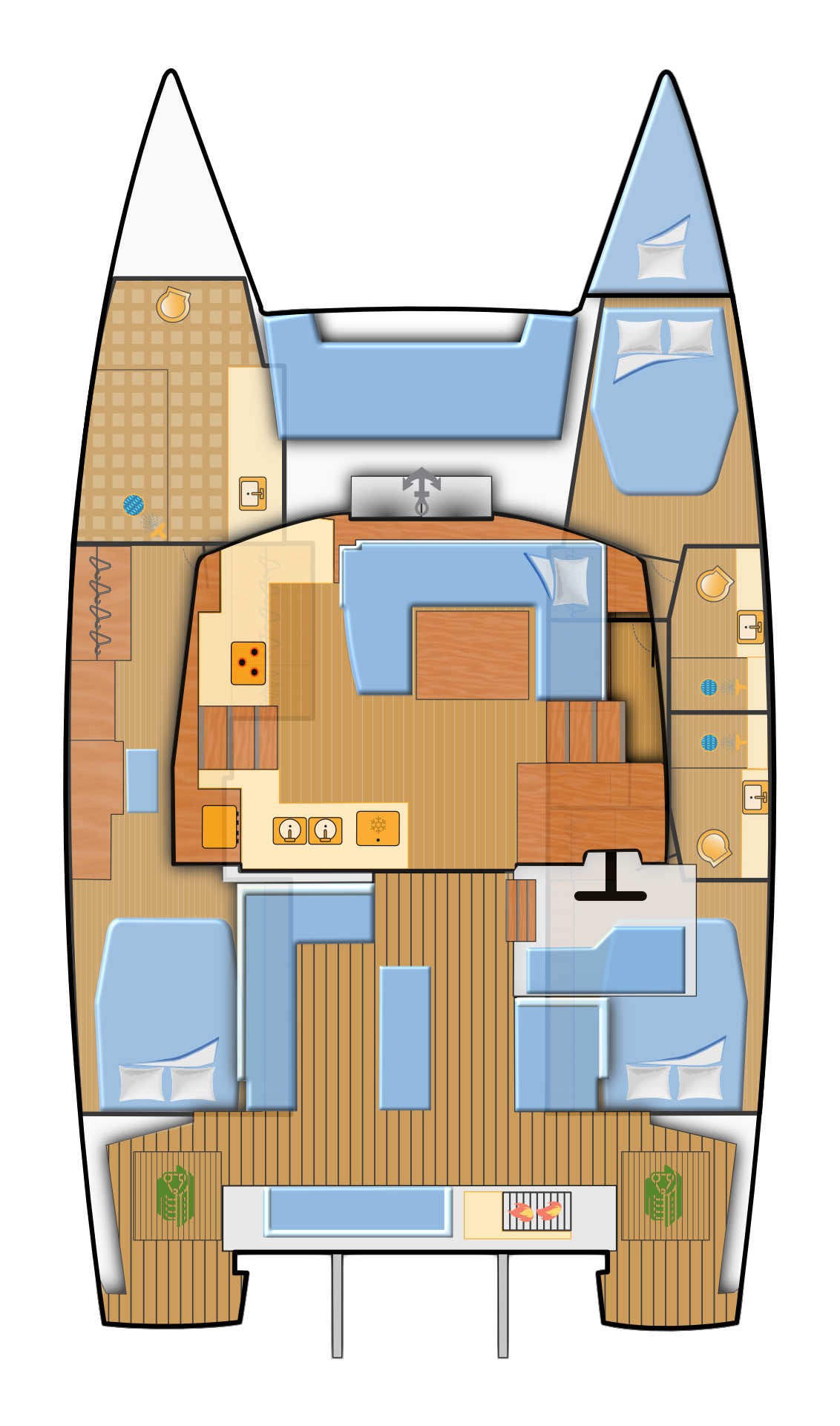 Fountaine Pajot Elba 45 - 4 + 2 cab. Sketch