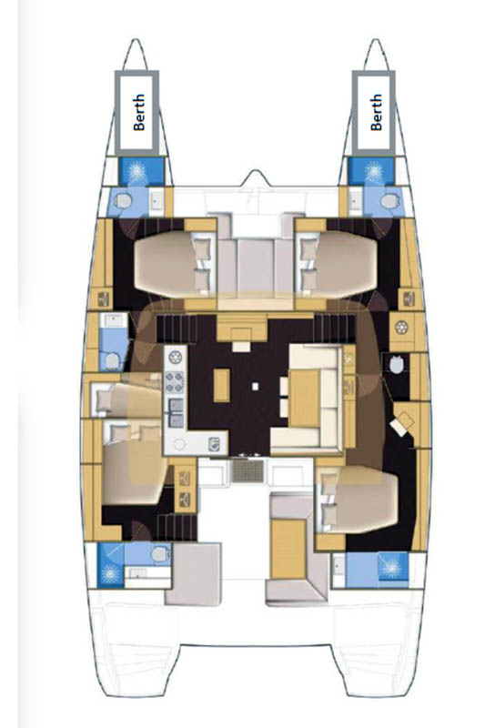 Lagoon 52 F - 5 + 2 cab. Sketch
