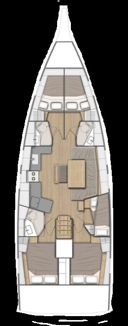 Oceanis 46.1 (5cab/3wc) Sketch