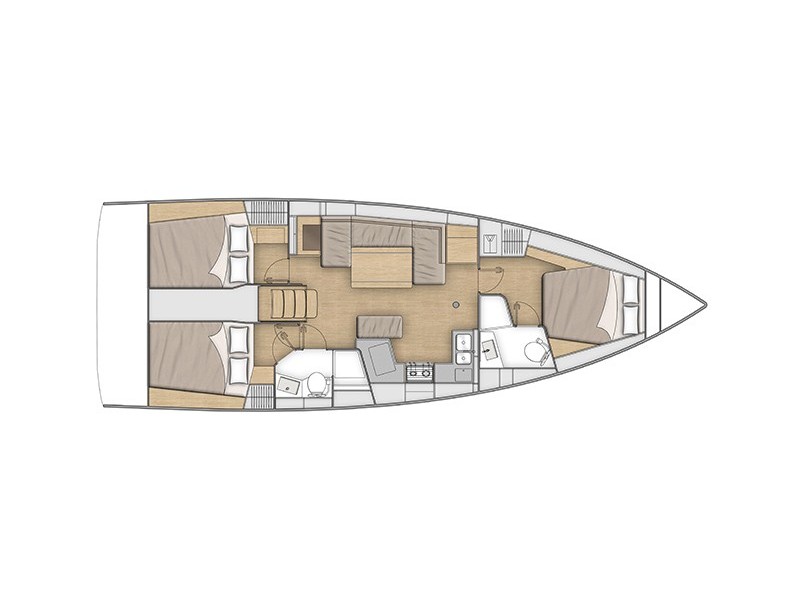 Oceanis 40.1 - 3 cab. Sketch