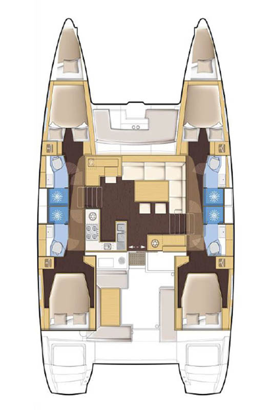 Lagoon 450 F (4+2cab) Sketch