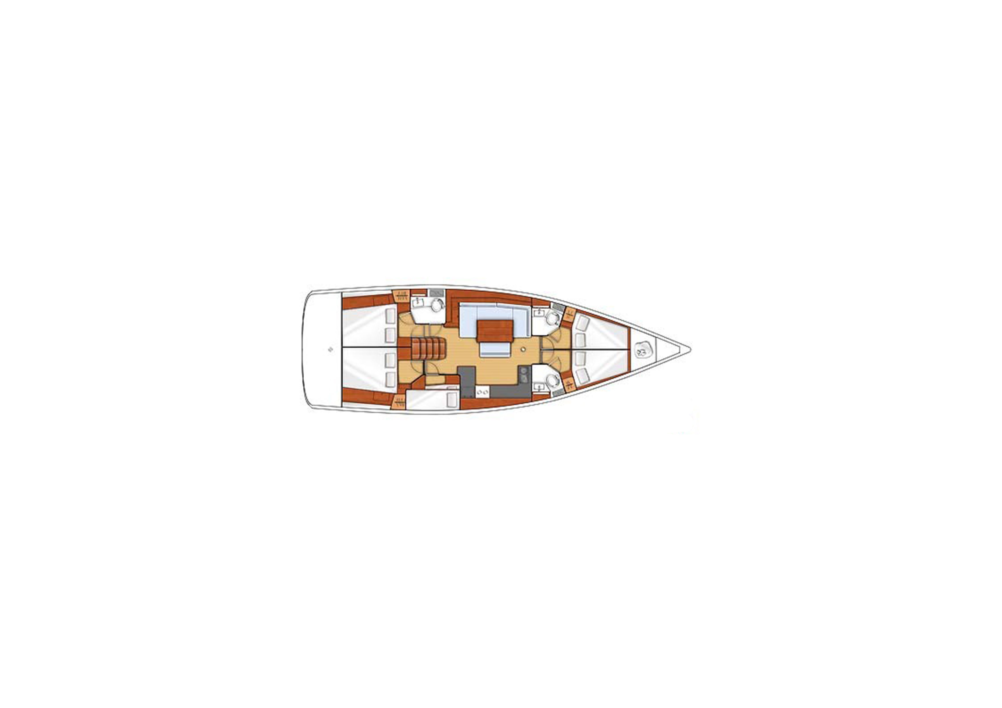 Oceanis 48 - 5Cab Sketch