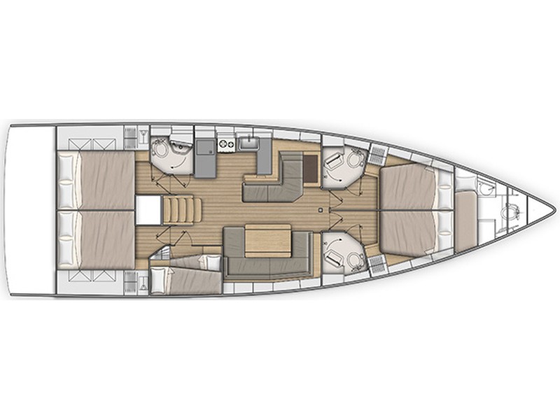 Oceanis 51.1 (5+1 cab, 3+1wc) Sketch