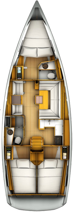 Sun Odyssey 419 (3 cab/2wc) Sketch