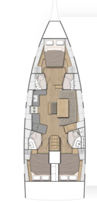 Oceanis 46.1 Performance Line - 3 cab. Sketch