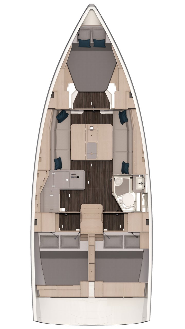 Dufour 37 – Grundriss 3 Kabinen