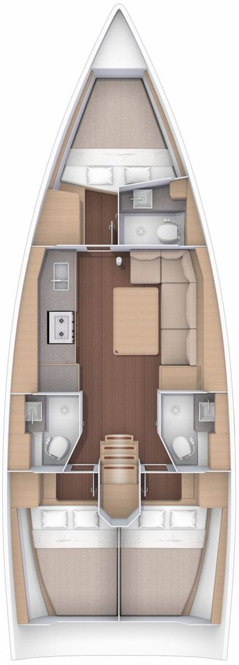 Dufour 390 Grand Large (3cab/2WC) Sketch