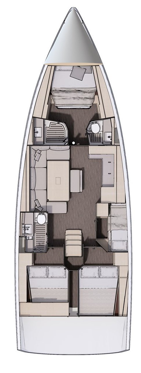 Dufour 470 (4+1cab/ 4 WC) Sketch
