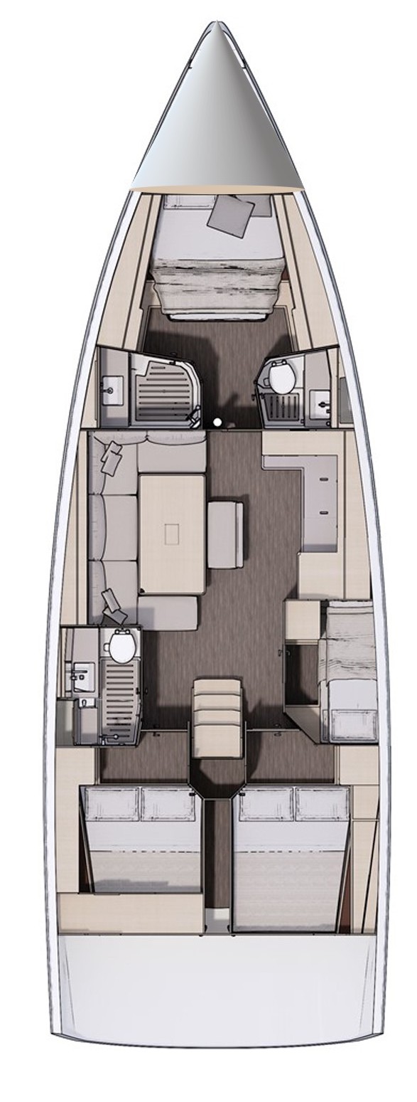 Dufour 470 (4+1cab/ 4 WC) Sketch