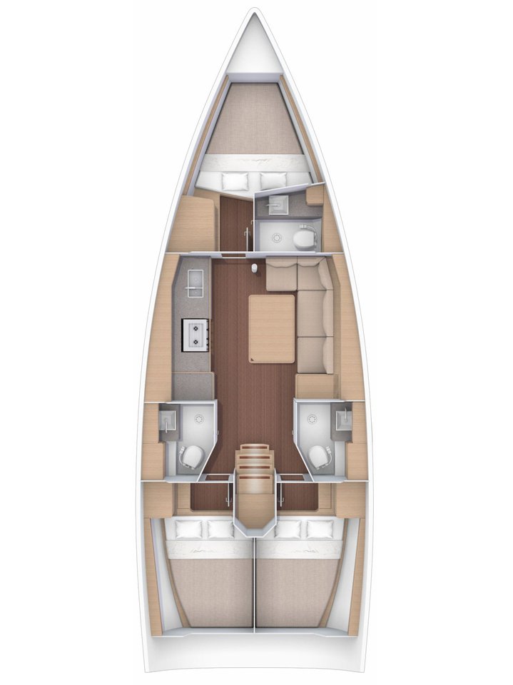 Dufour 390 Grand Large (3cab/2WC) Sketch