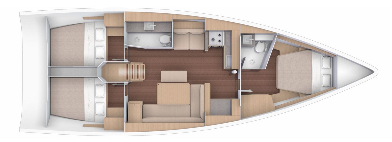 Dufour 430 Grand Large (3cab) Sketch