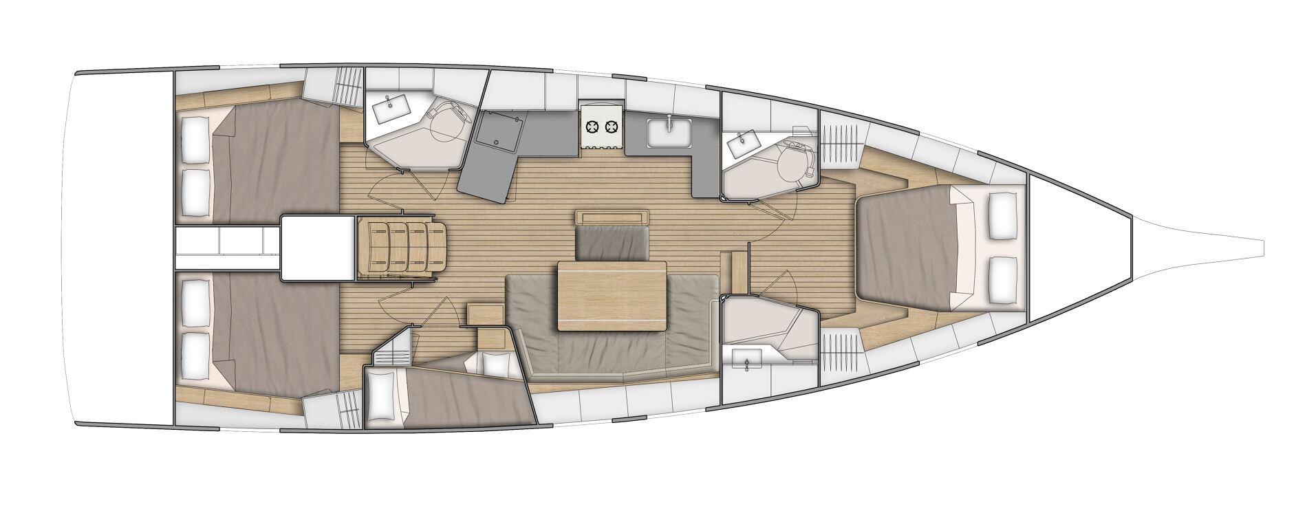 Oceanis 46.1 (4cab/4wc) Sketch