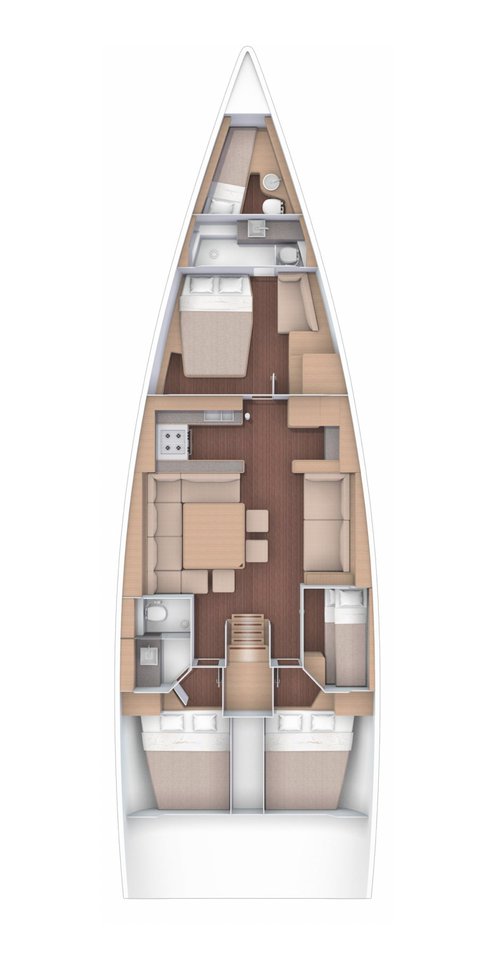 Dufour 56 Exclusive (4+1 cab) Sketch