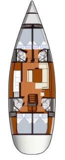 Sun Odyssey 49 (4 cab/4 wc) Sketch