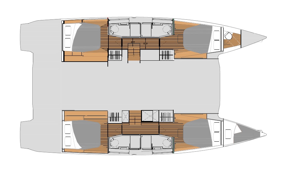 Fountaine Pajot New 45 - 4 + 1 cab. Sketch