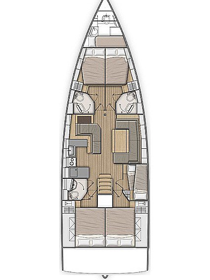Oceanis 51.1 (5+1 cab, 3+1wc) Sketch