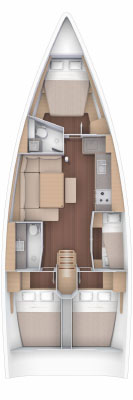 Dufour 430 Grand Large (4cab) Sketch