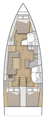 Oceanis 40.1 - 3 cab. Sketch