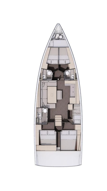 Dufour 470 - (5+1cab/3wc) Sketch