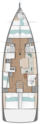 Sun Odyssey 490 (5+1cab/3+1wc) Sketch