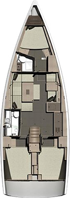 Dufour 410 Grand Large (3cb/2wc) Sketch