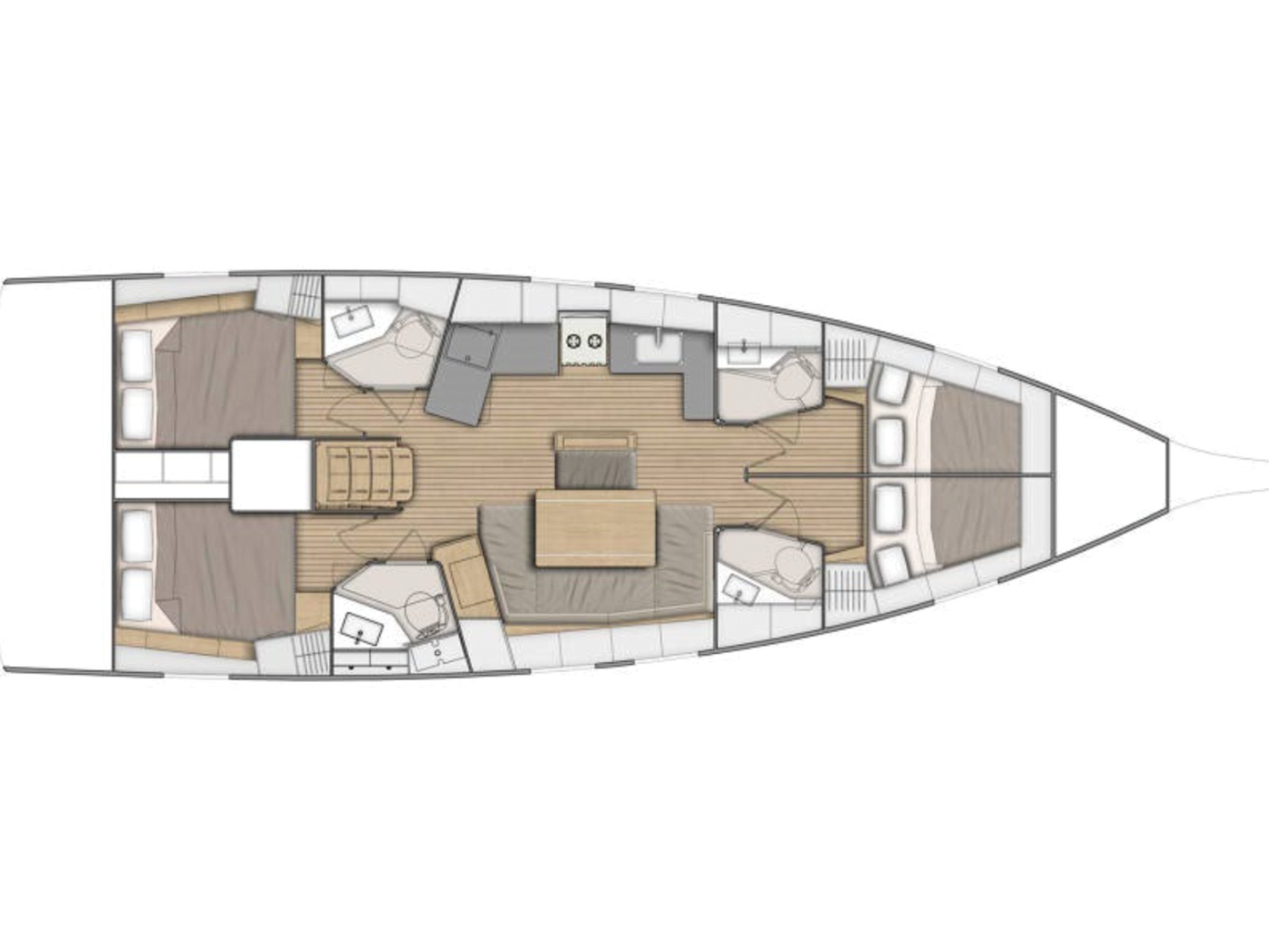 Oceanis 46.1 (4cab/4wc) Sketch