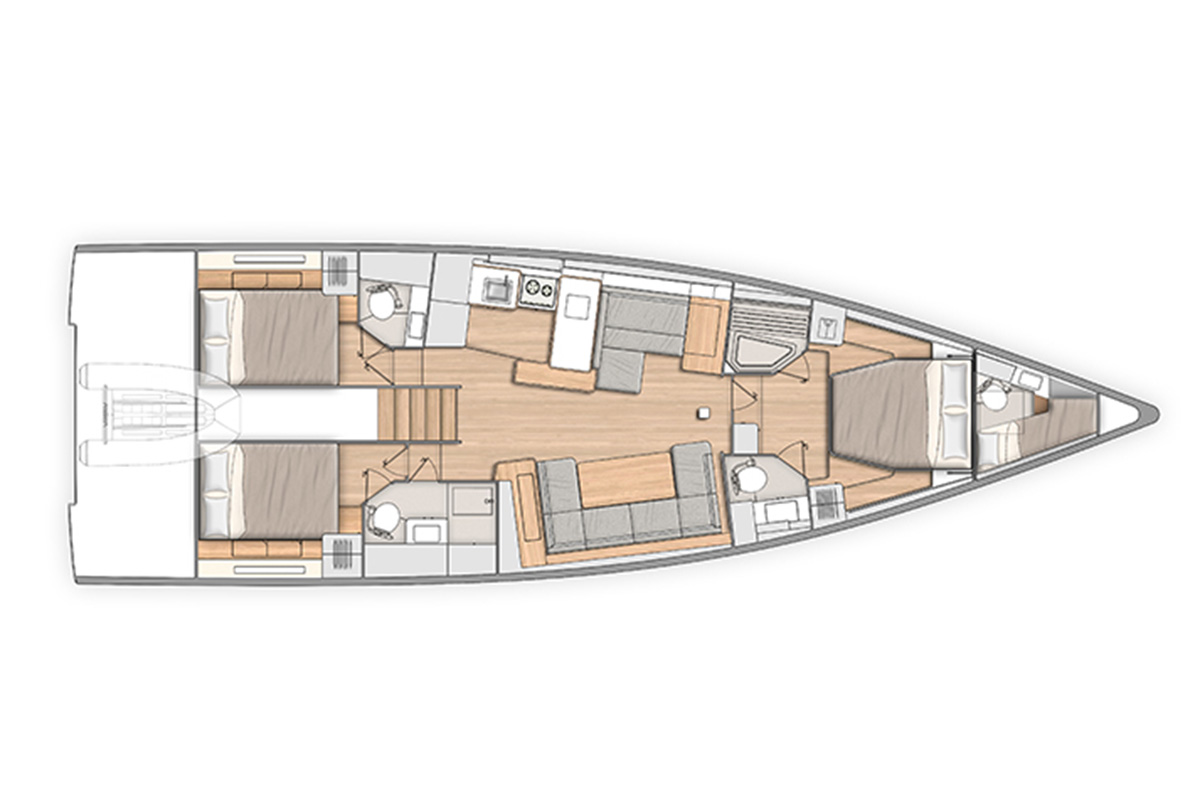 Oceanis 54 (3+1cab) Sketch