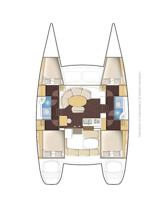 Lagoon 380 (4+2Cab/2WC) Sketch
