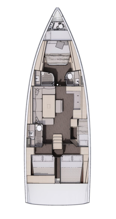 Dufour 470 (4+1cab/ 4 WC) Sketch