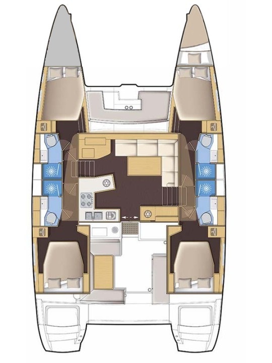 Lagoon 450 S (4+1cab/4WC) Sketch