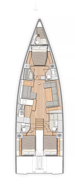 Oceanis 54 (3+1cab) Sketch