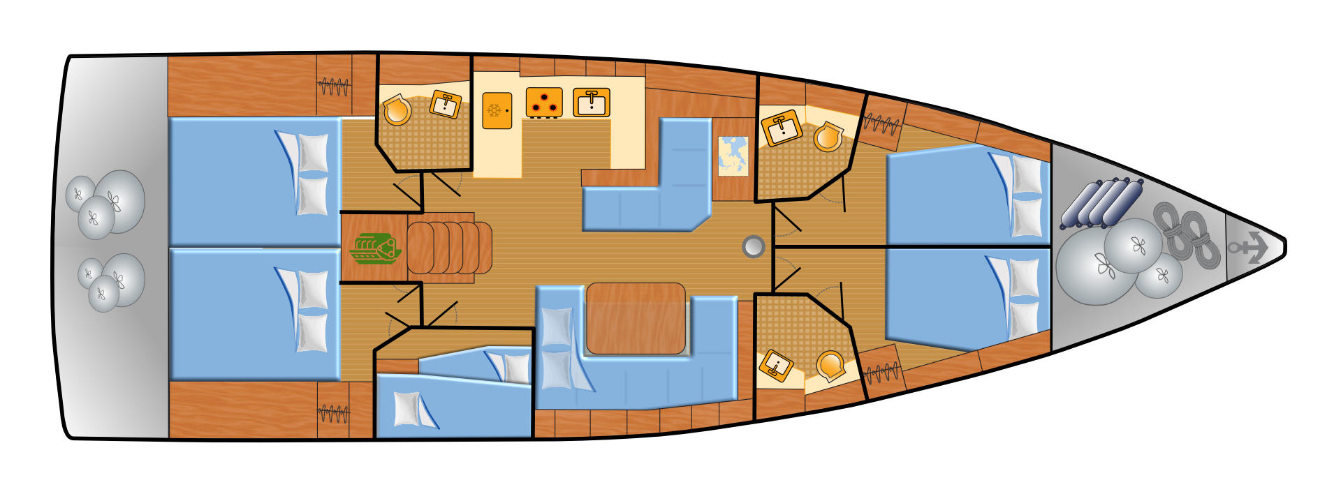 Oceanis 51.1 (5+1 cab, 3+1wc) Sketch