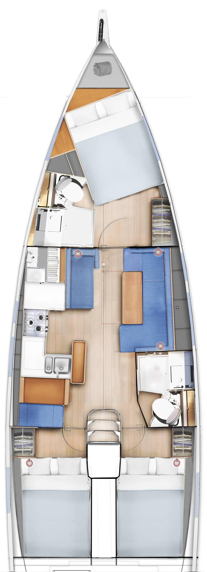 Sun Odyssey 410 (3cab) Sketch