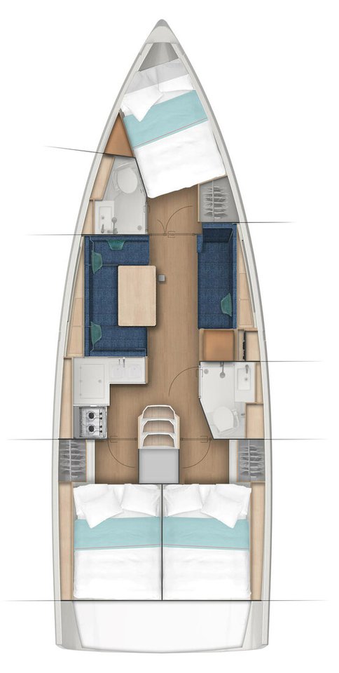 Sun Odyssey 410 (3cab) Sketch