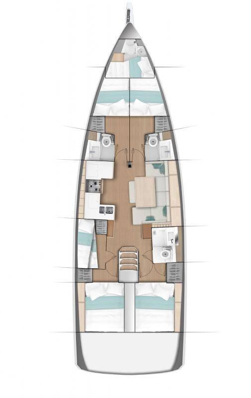 Sun Odyssey 490 (5+1cab/3+1wc) Sketch