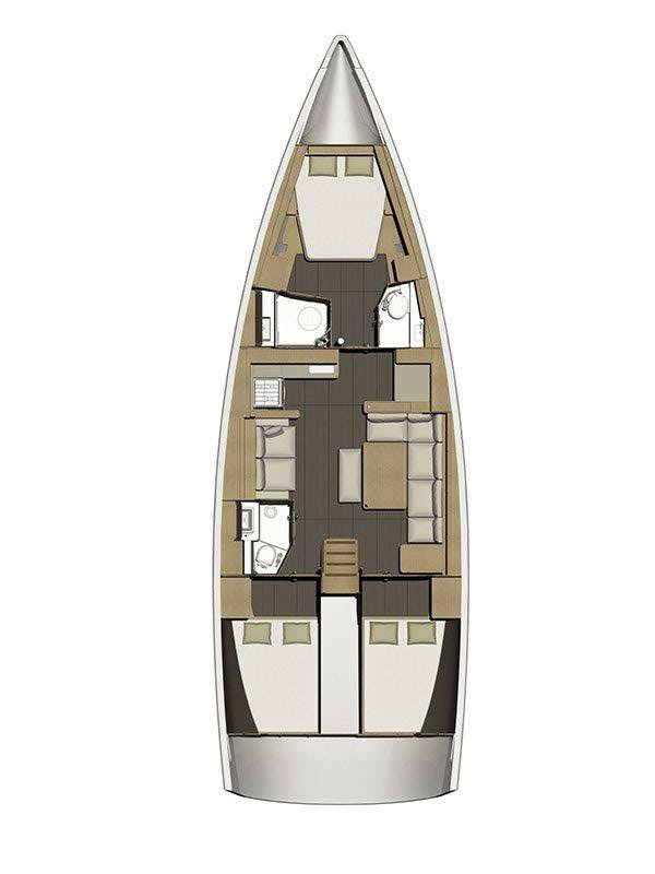 Dufour 460 Grand Large (3cab/3wc) Sketch