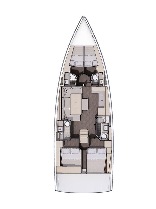 Dufour 470 (4+1cab/ 4 WC) Sketch