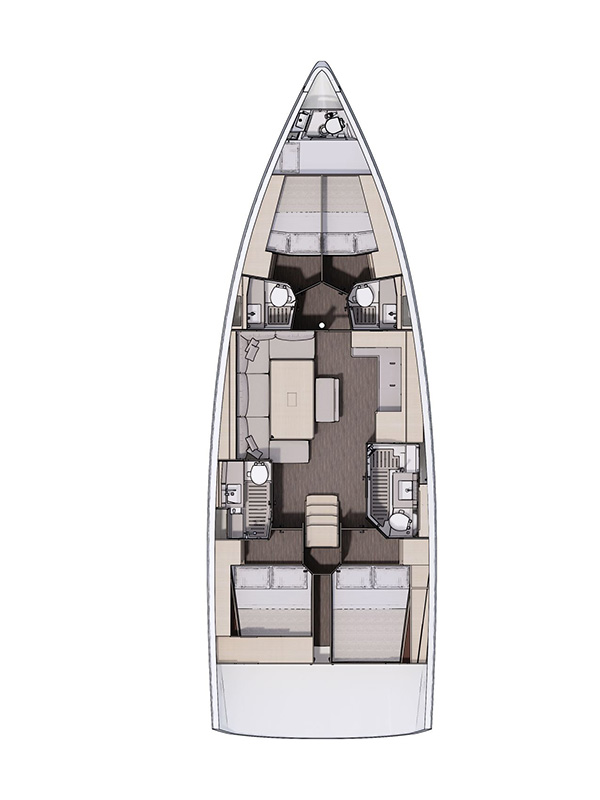Dufour 470 (4+1cab/ 4 WC) Sketch