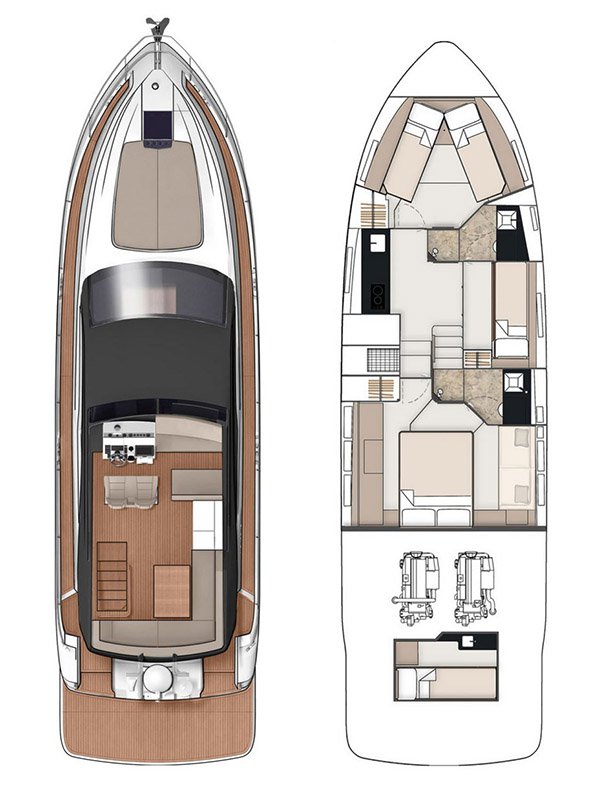 Fairline Squadron 50 Fly Sketch