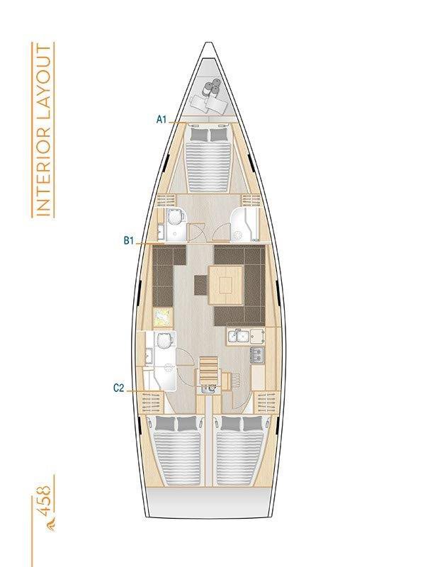 Hanse 458 (3cab/2wc) Sketch