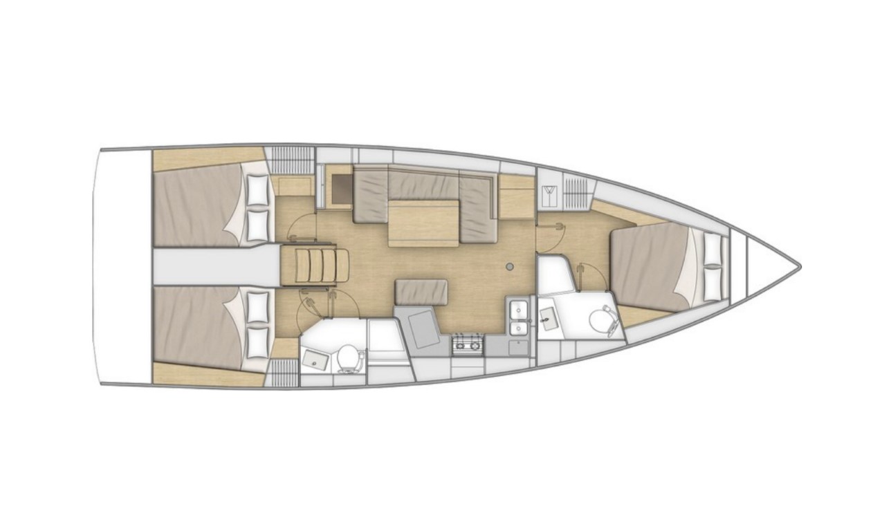 Oceanis 40.1 - 3 cab. Sketch