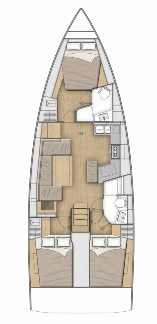 Oceanis 40.1 - 3 cab. Sketch