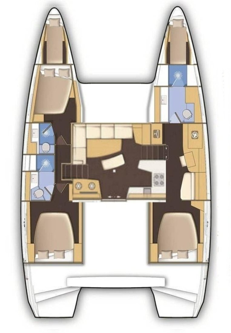 Lagoon 42 (3cab/3wc) Owner Version Sketch