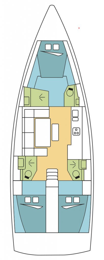 Dufour 460 Grand Large (3cab/3wc) Sketch