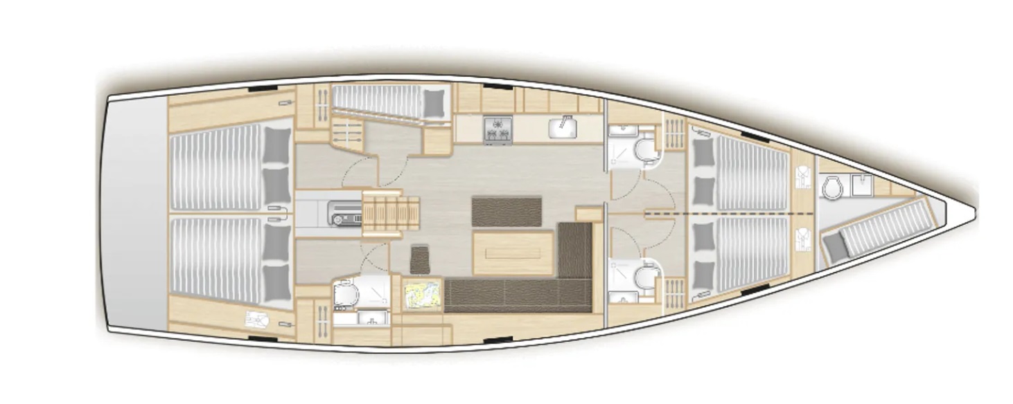 Hanse 508 (5+1cab/3wc) Sketch
