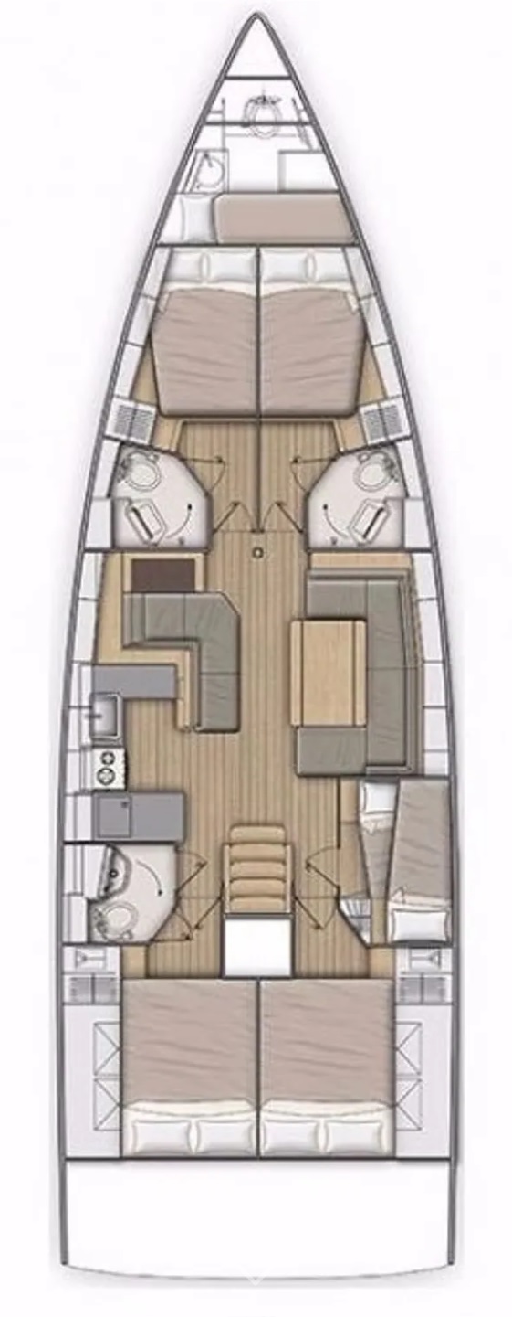 Oceanis 51.1 (5+1 cab, 3+1wc) Sketch