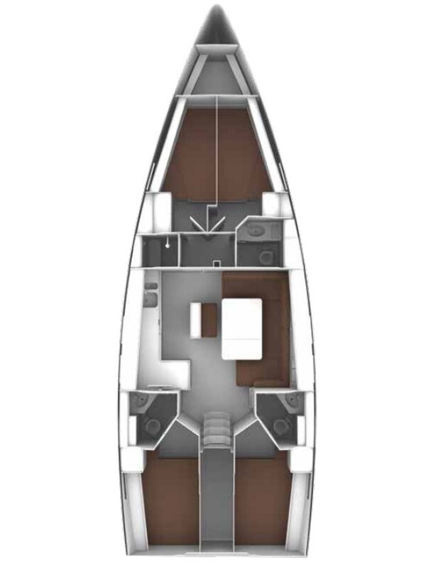 Bavaria Cruiser 46 Style (4Cab/3WC) Sketch