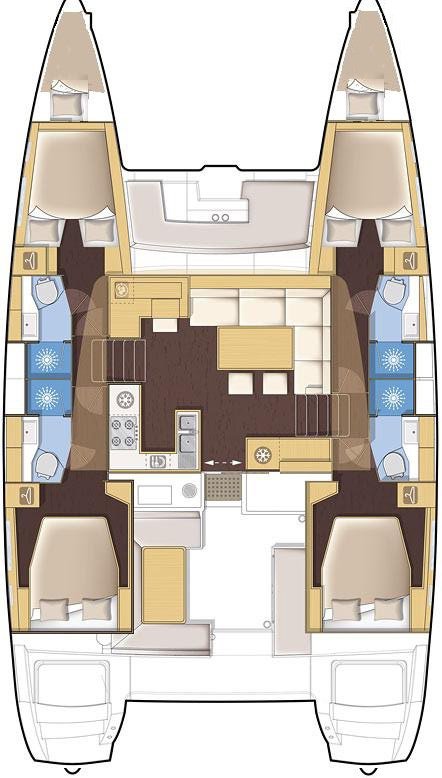 Lagoon 450 F (4+2cab) Sketch
