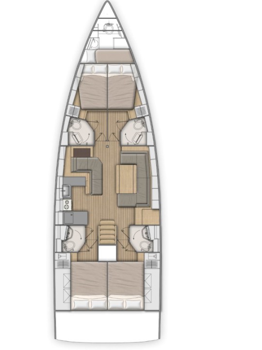 Oceanis 51.1 (5+1 cab, 3+1wc) Sketch